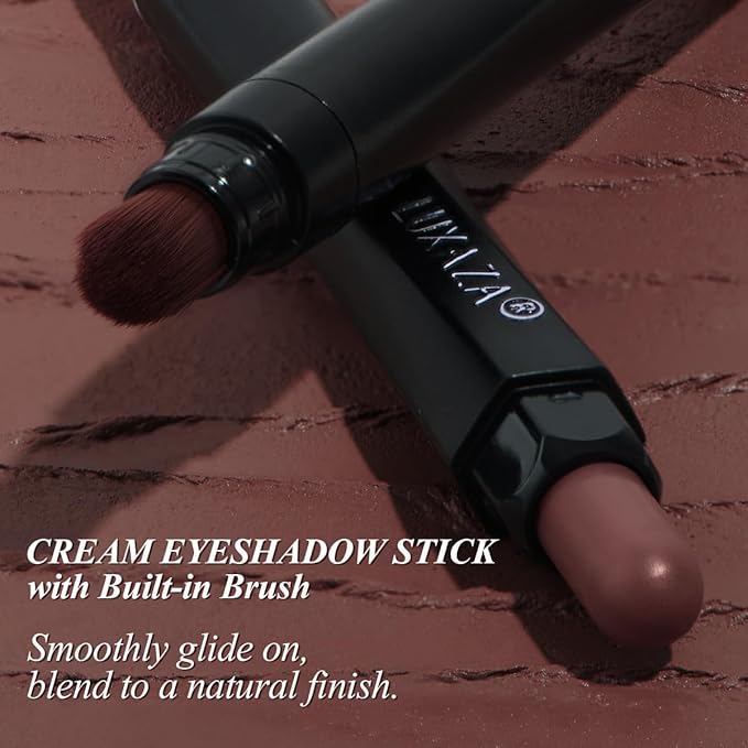 LUXAZA PRO Neutral Eyeshadow Stick Makeup Set, Metallic Shimmer Matte Cream Eye Shadow Eyeliner Brightener Pencil Crayon - Cinnamon Coco