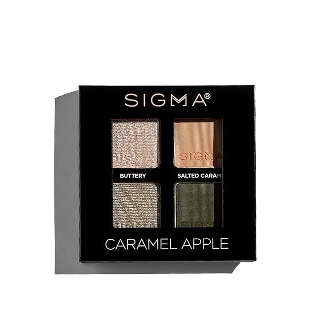 Sigma Beauty Caramel Apple Eyeshadow Quad — Makeup Eyeshadow Quad with a Buttery Soft Formula and Buildable, Blendable Shades for a Flawless Eye Look, Designed for All Day Wear