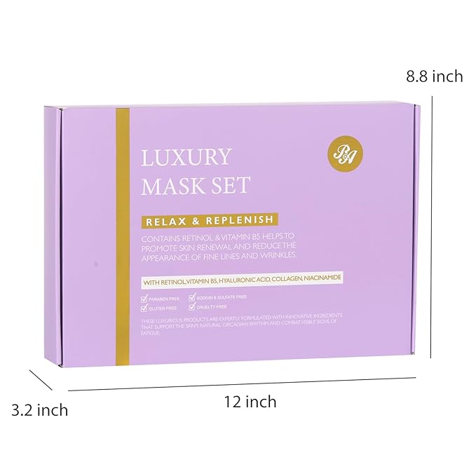 55 Pcs Mothers Day Gift for Mom, Lavender Face Sheet Mask Pack, Hydration Skin Care Kit, Home Spa Gift Basket Set for Women, Hyaluronic Acid Face Serum, Christmas, Birthday, Anniversary, Wife