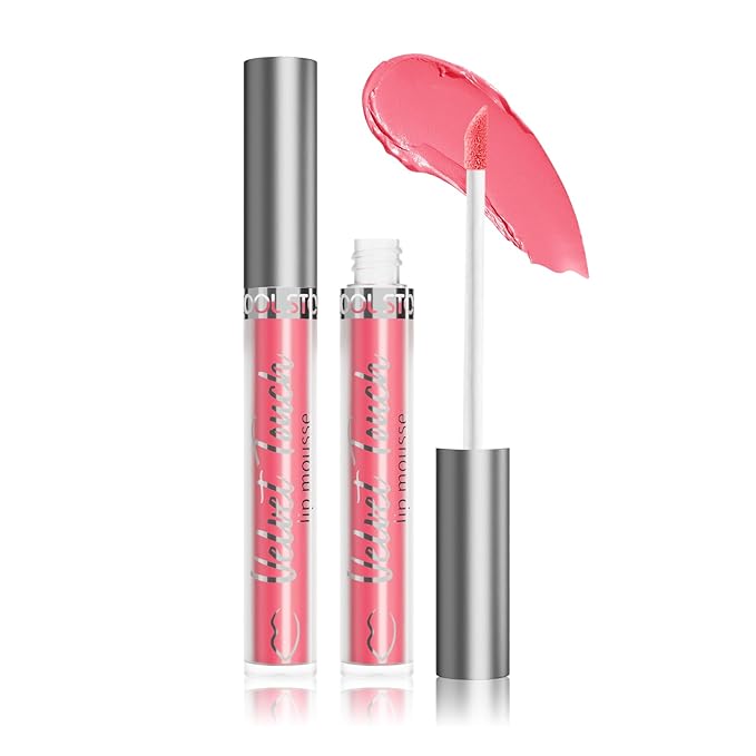 Lip gloss, matte velvet Lip mousse, long-lasting color retention, brightening lip mud,smooth Pigmented Non-fade-semi-paste lipstick, Daily、party and festival cosmetics gift (Rosy Whisper-1#)