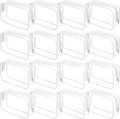 Dismok 16 Packs Clear Makeup Bag - Waterproof Cosmetic Bag, Portable Travel Makeup Bag with Zipper for Men and Women (White)