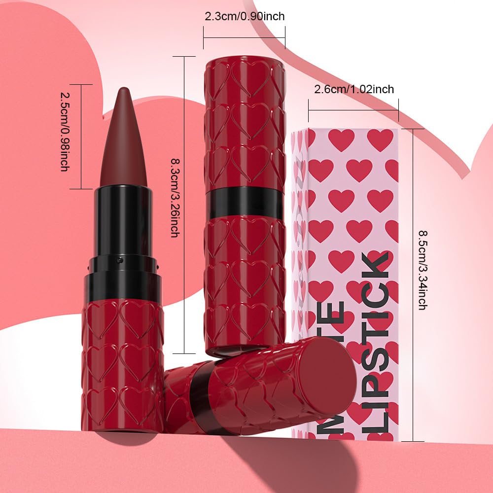 3Pcs Gradient Matte Lipstick Crayon Lip Liner pencil,Crayon Form and Cone Tip 2-in-1 Lip Liner and Lipstick Lip Combo Set Achieve Flawless Contour Gradual Ombre Effect lip Pencil for Old Women