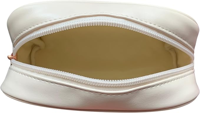 RITTZI Cream Quilted Cosmetic Bag - Elegant Travel & Makeup Organizer