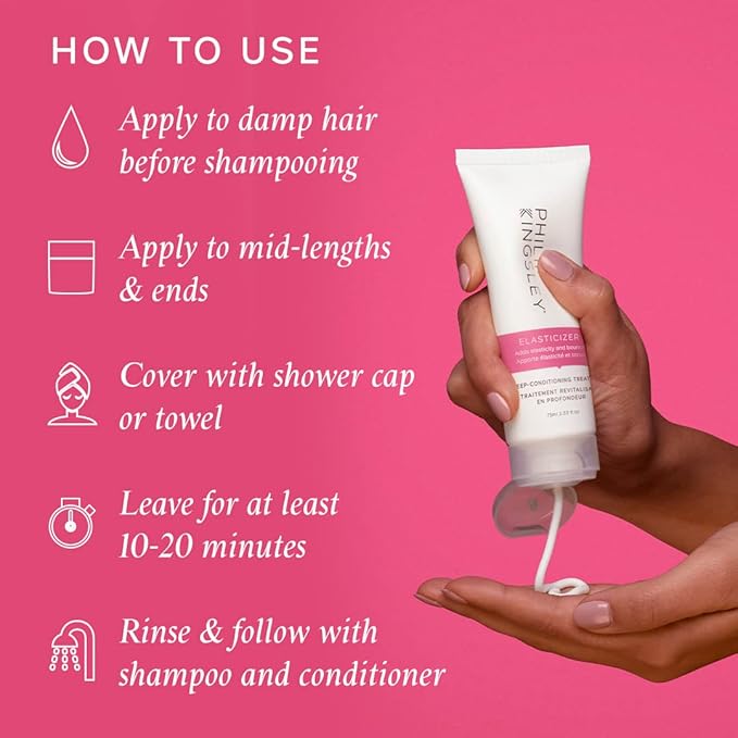 Philip Kingsley - Elasticizer | Deep Conditioner | Repair Hair Mask Treatment for All Hair Types | Pre Shampoo Deep Conditioning Mask | Hydrates, Adds Shine and Reduces Breakage and Frizz | 75ml