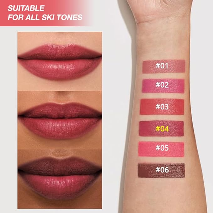 JUAAZIN Cardinal Red Matte Lipstick Lip Liner Pencil Crayon - High Pigment Creamy Formula, Waterproof Long Lasting, Non-Sticklipstick, Ultra Thin Lightweight Velvet Matte Lip Feel for Women 04#