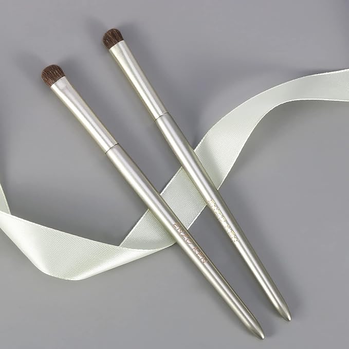 ENZO KEN Natural Pony Hair Eye Shadow Brush, Medium Smudge Eyeshadow Brush, Shader Eye Shadow Brushes, Eye Smudge Brush, Single Eyeshadow Brushes, Eyeshadow Blending Brush - Gold, E203M