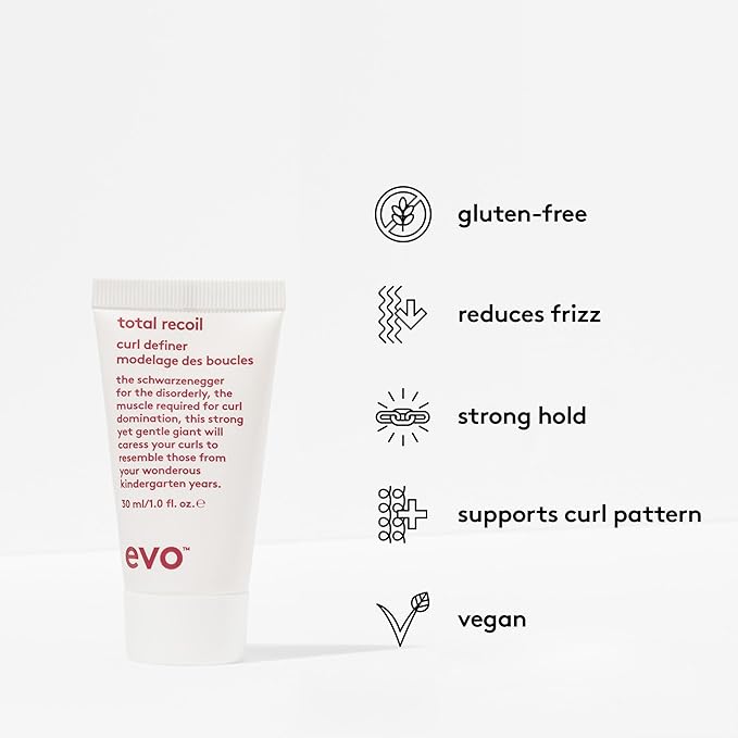 Evo Curly Hair Gift Set - Deep Clean Rinse, Curl Treatment, Curl Balm & Curl Defining Cream for Frizzy, Wavy & Coily Hair - Travel Size