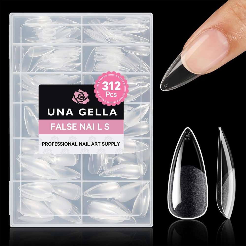 UNA GELLA XXL Stiletto Nail Tips 312pcs Pre-Shape Extra Long Stiletto Nails