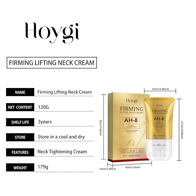 Nascence AH-8 Neck and Eye Cream Set with Electric Massage Tightening, Anti-Wrinkle Treatment with Red Light, Deep Moisturizer Bundle Care (neck cream)