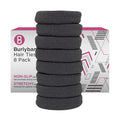 Burlybands Elastic Hair Ties No Damage for Thick Hair, Dark Gray 8 Pack