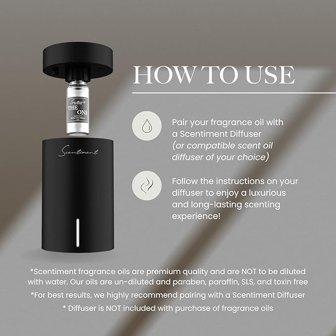 Scentiment Tabac Diffuser Oil - Premium Hotel Scent with Notes of Vanilla, Cacao, & Woody Home Scent, Aromatherapy Fragrance Oil Diffuser Refill - 0.68 fl oz (20 mL)