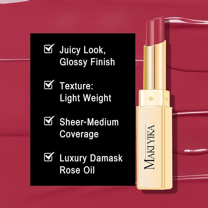 MAKI YIKA 3Pc Moisture Lipsticks for Women Pink Purple Berry Lipstick
