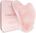 PLANTIFIQUE Rose Quartz Gua Sha Facial Tools - Anti-Aging Face Massager | Guasha Tool for Face Sculpting & Lymphatic Drainage, Jawline Shaper - Skincare Gift - Reduces Puffiness & Relieves Tension
