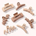 Matte Non-Slip Large Hair Clips for Women 8PCS (4 Beige+4 Khaki)