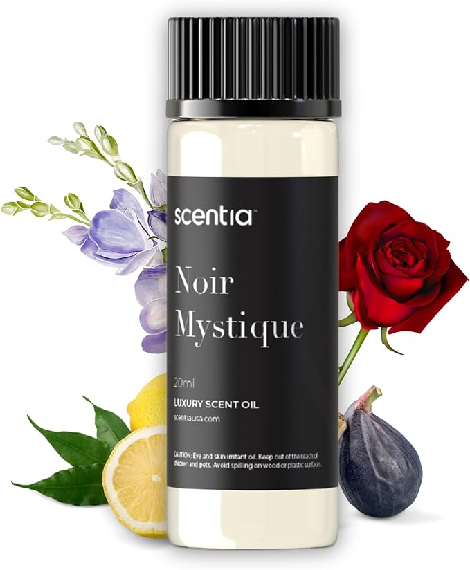 Scentia Noir Mystique Aromatherapy Oil for Diffuser – Hotel Scent Inspired by Edition Hotel – 20 mL – Rose, Bergamot & Musk Natural Fragrance Oil for Waterless & Cold Air Diffusers, Made in USA