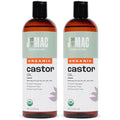 J MAC BOTANICALS Organic Castor Oil Cold Pressed in Amber BPA Free Plastic Bottle (32 oz) USDA Certified, Hexane Free - Moisturizing Oil for Hair, Skin, Face, Eyelashes, Brows, Nails, and Castor Wraps