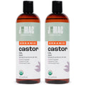 J MAC BOTANICALS Organic Castor Oil Cold Pressed in Amber BPA Free Plastic Bottle (32 oz) USDA Certified, Hexane Free - Moisturizing Oil for Hair, Skin, Face, Eyelashes, Brows, Nails, and Castor Wraps