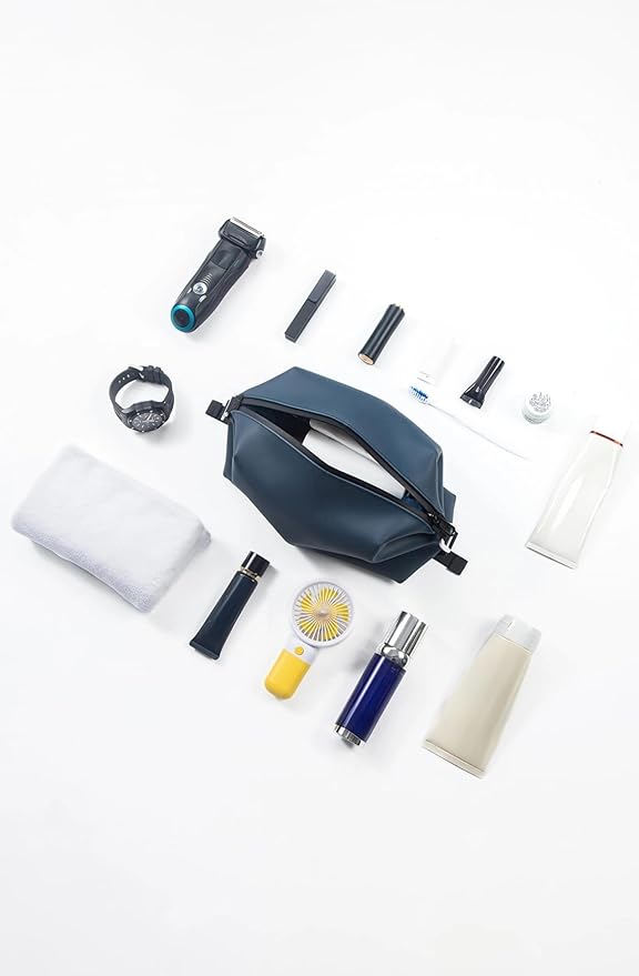 Onbagway 6"x9.84" 4.5L Silicone Toiletry Bag, Navy Blue