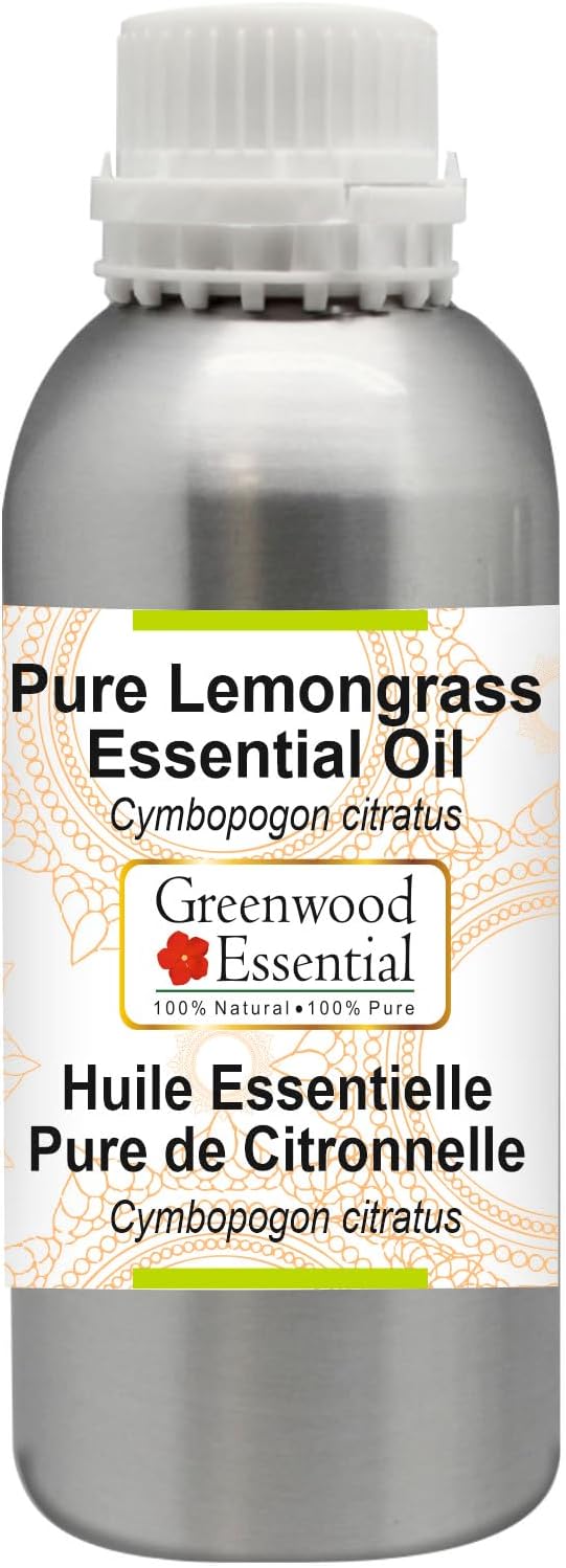 Greenwood Essential Pure Lemongrass Essential Oil (Cymbopogon citratus) Steam Distilled 630ml (21.3 oz)