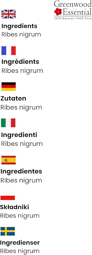 Greenwood Essential Black Currant Oil (Ribes nigrum) | Cold Pressed | Natural | Undiluted | for Diluting Essential Oils | for Skin & Massage | Men & Women | 15ml (0.50 oz)