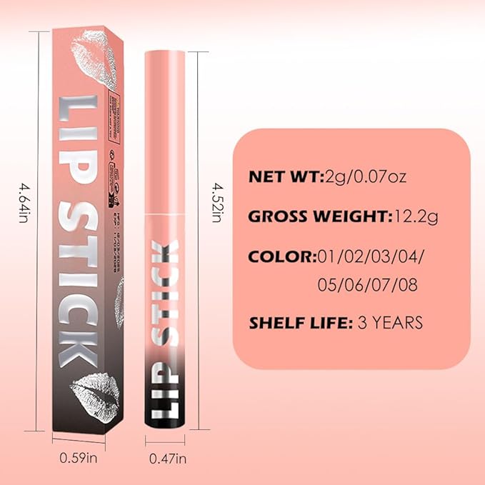IATMOMOD Warm Pink Matte Lipstick for Women, Long Lasting Waterproof Transfer-Proof Vegan Lip Bar, 24H Moisturizing Smudge-Proof All-Day Lip Color for Mature Women M01#
