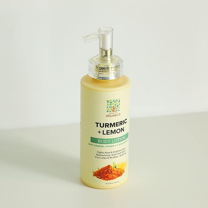 Motor City Organics Turmeric Citrus Grove Body Lotion | Turmeric Root + Citrus Peel | 10.2 oz | Paraben-Free | All Skin Types
