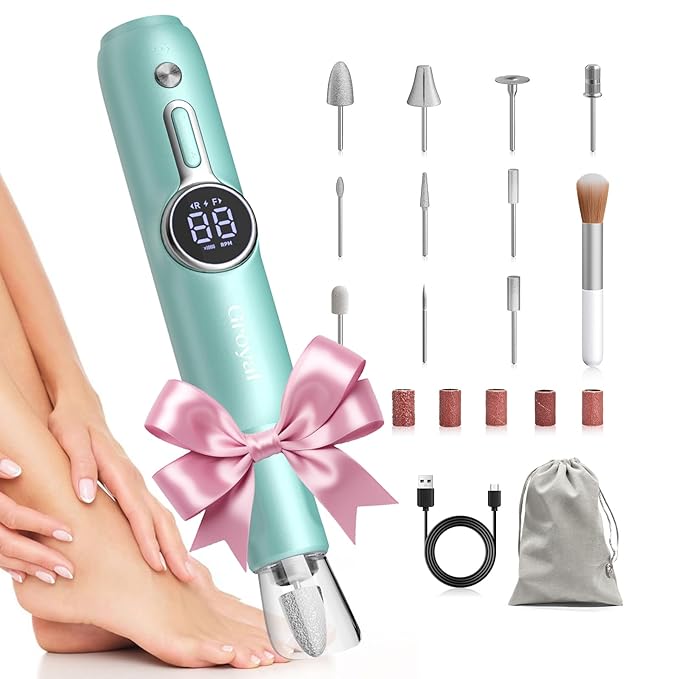 Electric Foot Callus Remover for Feet Scrubber Dead Skin, Cordless Foot File, Professional Pedicure Tool with Nail Drill Kits for Men Women Dead Dry Crack Skin Calluses Foot Grinder