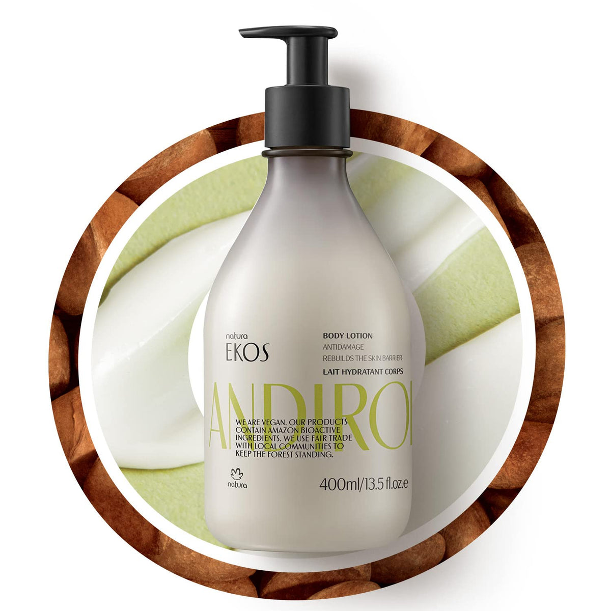 Natura - Açaí Body Lotion – Vegan Skincare with Açai Oil – Hydrating & Nourishing Moisturizer for Dry Skin – Brazilian Beauty Secret for Smooth, Glowing Skin – 13.5 fl oz (400 ml)