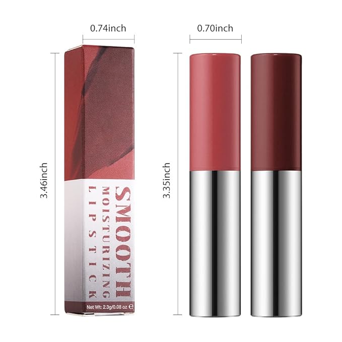 JUAAZIN 2Pcs Matte Lipstick Lip Liner Pencil Crayon - High Pigment Creamy Formula, Waterproof Long Lasting, Non-Sticklipstick, Ultra Thin Lightweight Velvet Matte Lip Feel for Women 05#+06#