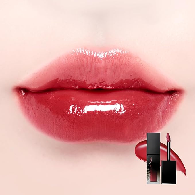 DINTO Blur-Glowy Lip Tint (226 Devotio) – Dewy Finish Glowy Korean Lip Tint, Long Lasting All Day Stain, Warm Bright Red, Vegan & Cruelty-Free, 0.11 fl oz