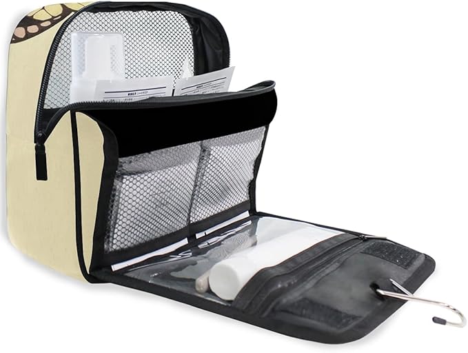 senya Hanging Travel Toiletry Bag Kit Makeup Case Cosmetics Organizer for Men Women (Butterfly Watercolor)