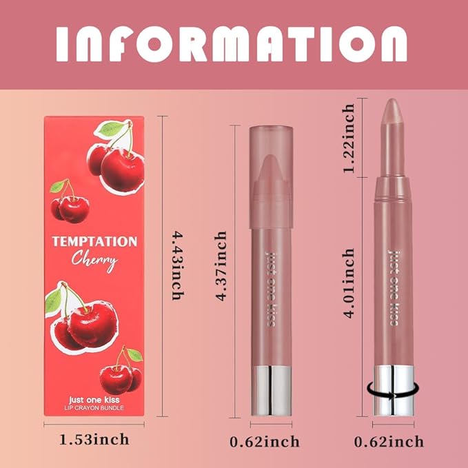 mekuel 2Pcs Nuetral Nude & Coral Hydrating Cream Lipsticks Lip Crayon for Women, Moisturing Lipstick Lip Liner Crayon Set for Ombre Shades, Matte Creamy Natural Nourishing Tinted Lips Balm Set