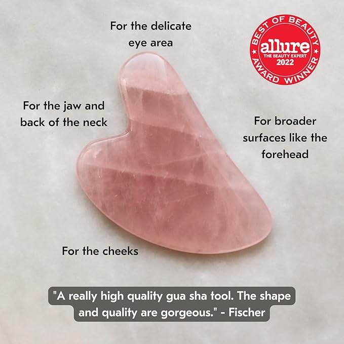 Mount Lai - The Rose Quartz Facial Spa Set | Rose Quartz Face Roller and Gua Sha Set | Gua Sha Tools to Relieve Muscle Tension and Reduce Puffiness | Anti aging skin care sets for women