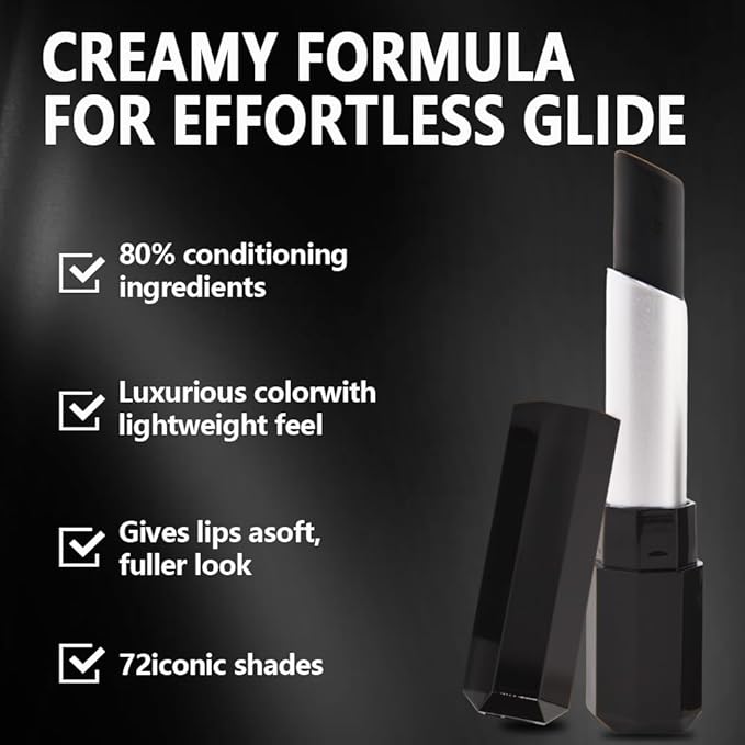 IATMOMOD Black Cream Matte Lipstick Stick 01#, Longwear Full Coverage Velvet Lip Color for Women, Waterproof Multi-Use Lip & Cheek Makeup Stick for Halloween Party, Lápiz labial mate en crema negra