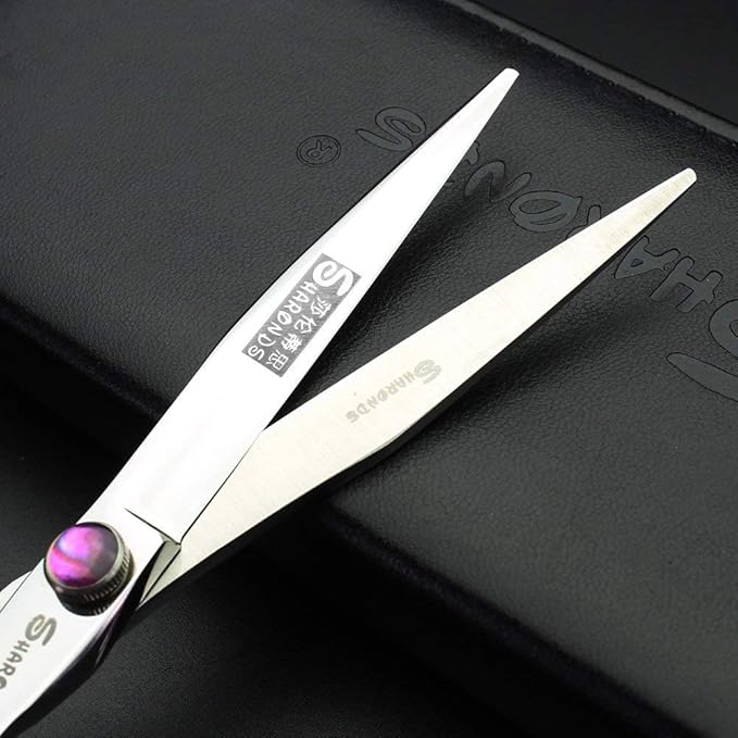 SHARONDS Hair Cutting Scissors Hairdressing Scissors Thinning Scissor Professional Barber Salon Home Shear For Men Women (7 inch flat)