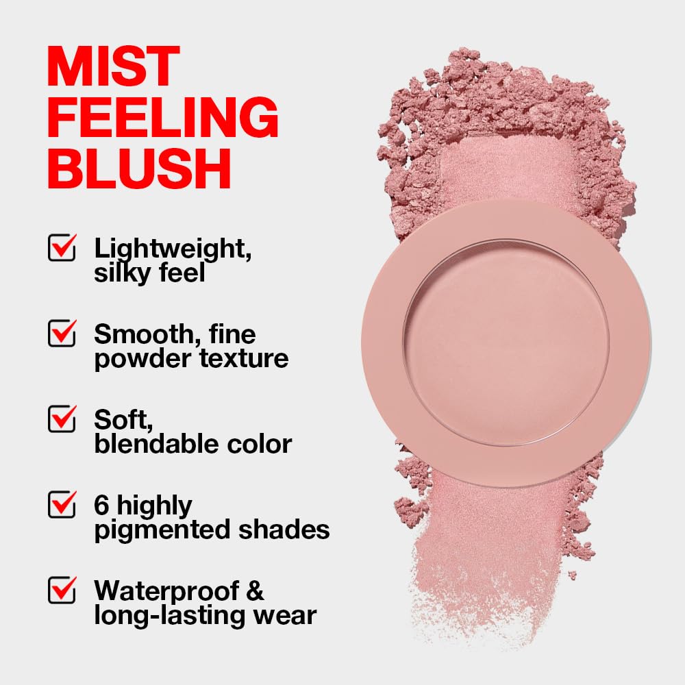 HHLTOH Single Soft Rose Pink Matte Powder Blush Palette Face Makeup, Blush for Looks Younger Cheeks, Monochrome Cream Blushes Lightweight Long Lasting, Blush for Women All Skin Tones Paleta de, 01