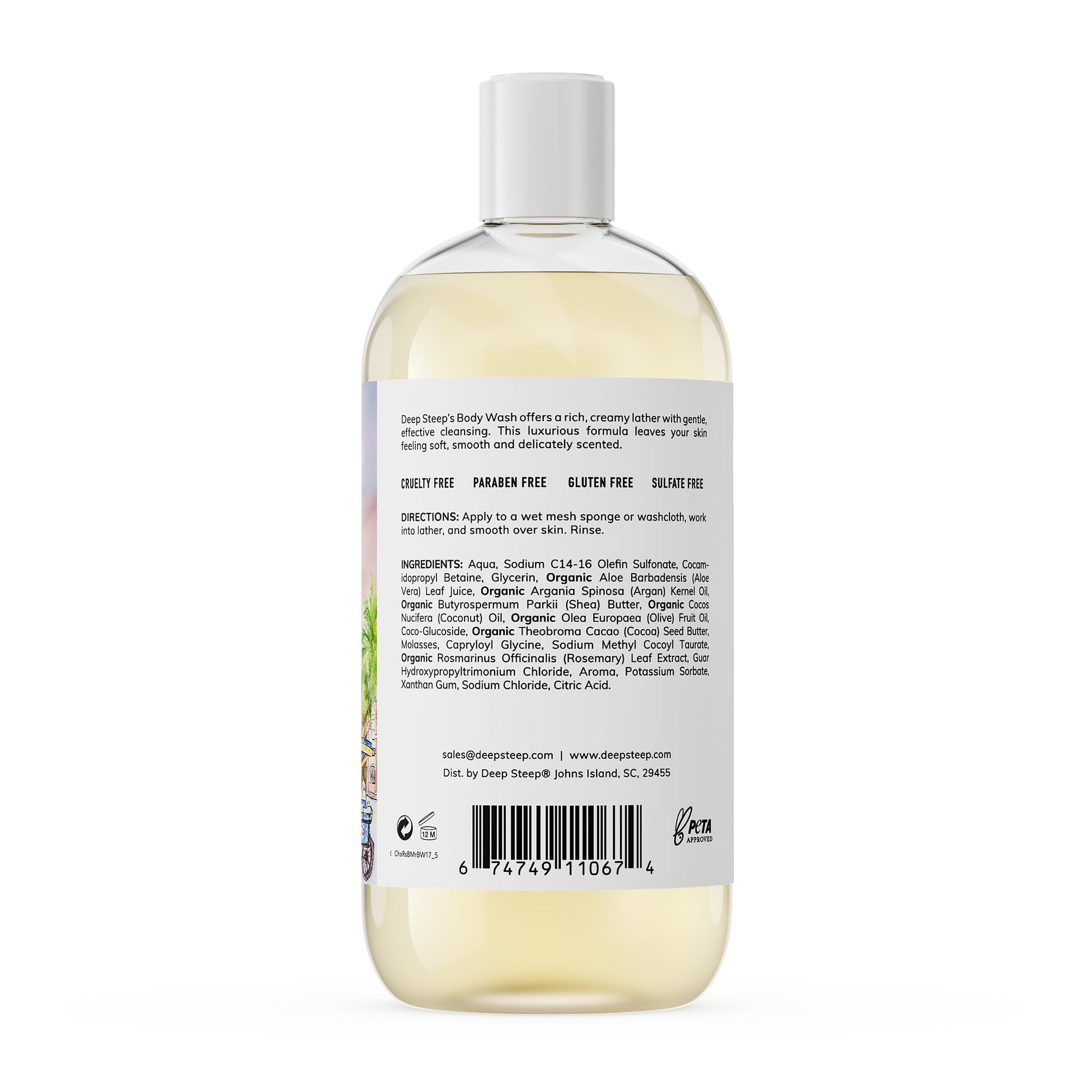 Deep Steep Raspberry Merlot Body Wash, Hydrating Shower Gel with Hyaluronic Acid & Shea Butter for Sensitive Skin, Bodywash for Women & Men, 17 Fl Oz, 1-Pack