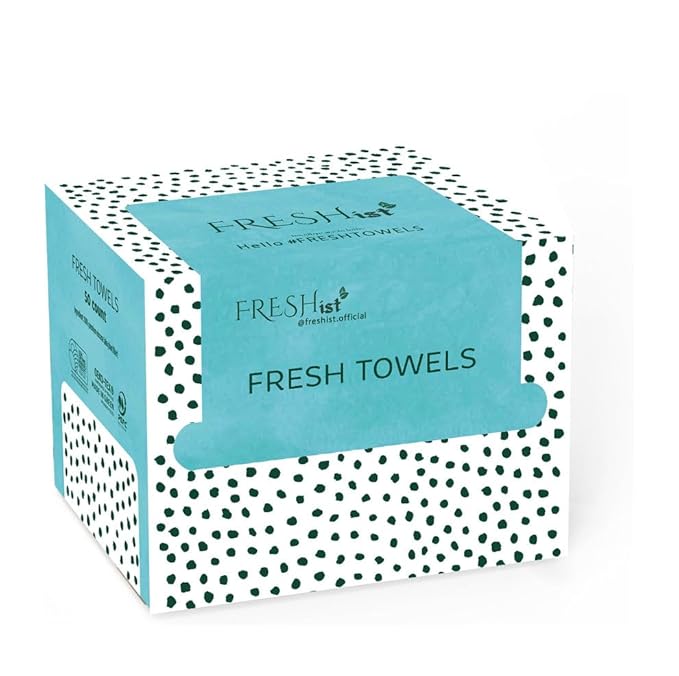 FRESHist FRESH TOWELS Disposable Face Towels, Makeup Removal Face Towelettes & Dry Wipes, 50 Ct, 1 Pack