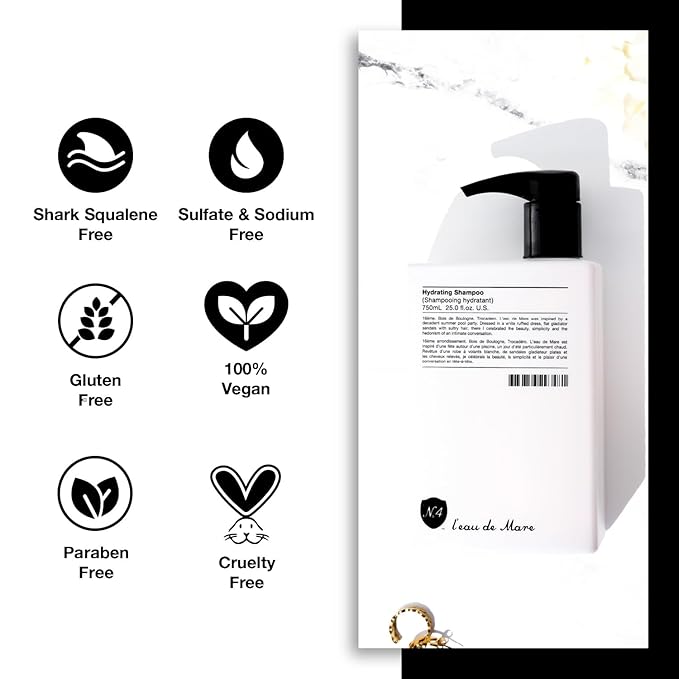 Number 4 Hydrating Shampoo, Shampoo for Women and Men. Sulfate, Gluten, & Paraben Free | Cleanse, Moisturizing & Color Protecting, 25 oz