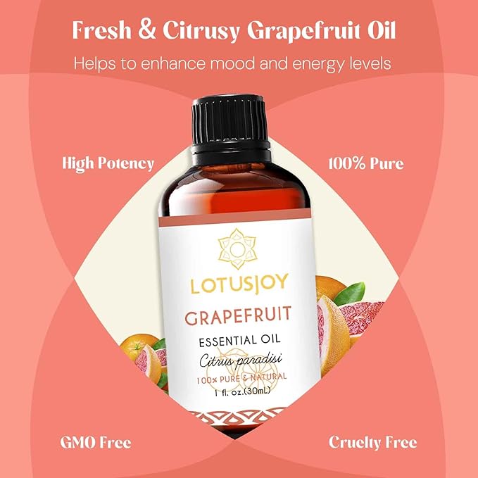 LOTUSJOY Grapefruit Essential Oil for Diffuser Skin Hair, 1 Oz