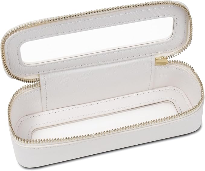 FFpaw Clear Makeup Bag, Small Makeup Bag TSA Approved Toiletry Bag Cosmetic Travel Bag Cute Makeup Bag Organizer Makeup Case Pouch Car Essentials for Women Men (Slim White)