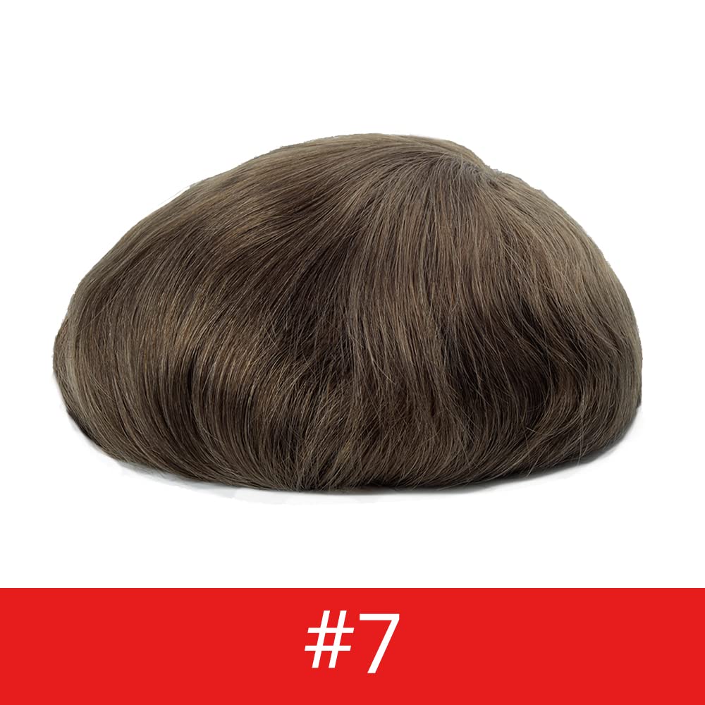 Lordhair Hair System for Men Real Human Hair Full French Lace Mens Hair System Size 8x10 inches Mens Toupee #7