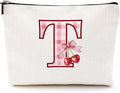 CQM Cherry Bag Initial T Makeup Bag Cherry Gifts for Women Cosmetic Bags