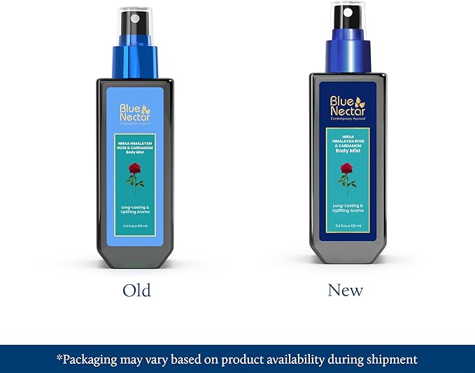 Blue Nectar Maharani Rose Attar Mist with Cumin & Sandalwood | Long-Lasting Perfume Mist for Women | Floral Essence | Travel-Friendly Body Mist Spray (3.38 Fl Oz)
