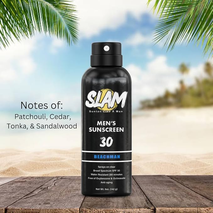 Slam Lotion BeachMan SPF 30 - Sunscreen for Men, 5 Fl Oz (Pack of 1)