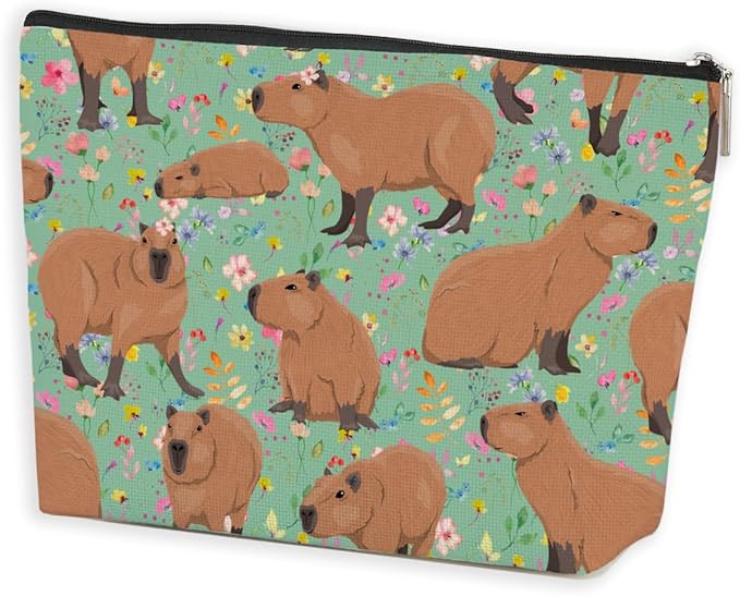 Azteoiz Cute Capybara Makeup Bag Capybara Gifts Cosmetic Bag Animal Lover