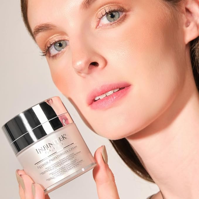Infinitek Paris Retinol Face Moisturizer | 1% Retinol Cream with Hyaluronic Acid | Facial Cream for Wrinkles, Fine Lines, and Dark Spots | 1.7 oz / 50 g