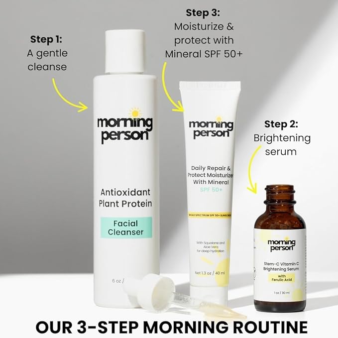 Mineral SPF 50+ Face Moisturizer with Non-Nano Zinc Oxide + Squalane | 2-in-1 Daily Moisturizer & Sunscreen | No White Cast | For Women 35+ | Reef Safe, Fragrance-Free | Morning Person Beauty