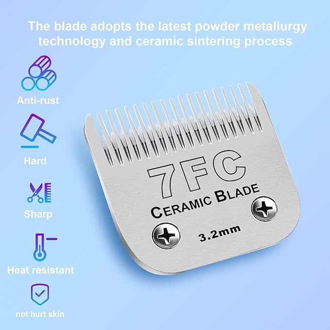 Dog Grooming Ceramic Blades Set,Compatible with Andis,Oster A5,Wahl KM10