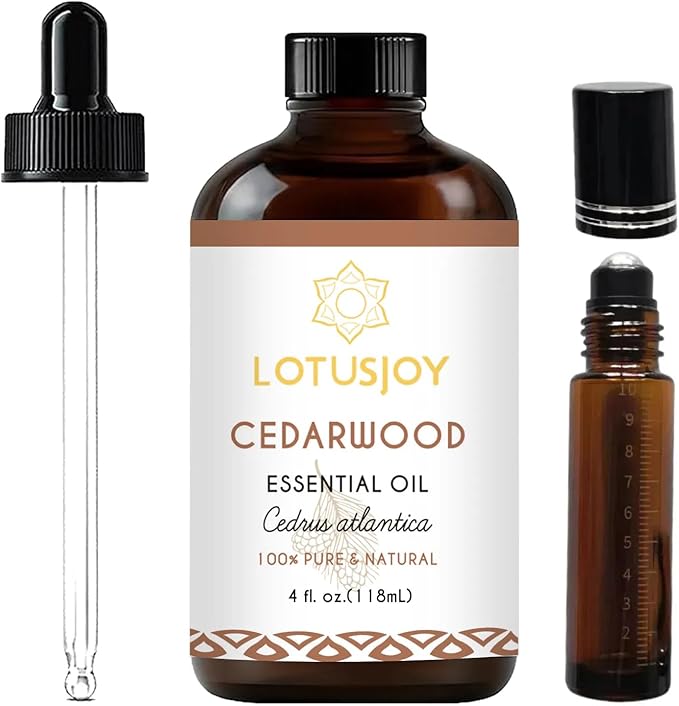 LOTUSJOY Cedarwood Essential Oil for Diffuser Room Spray Household - 4 Oz